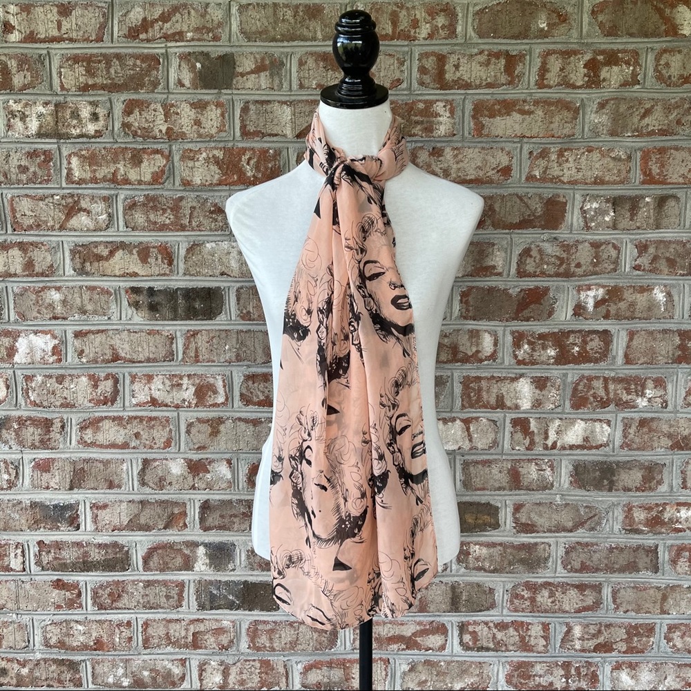 Marilyn Monroe Head Face Print Scarf 26" x 66"